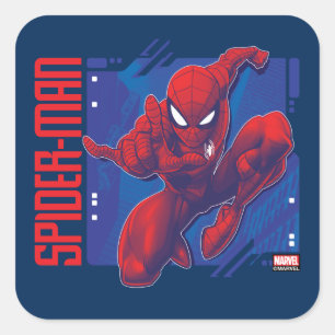 Spider-Man   High-Tech Character Badge Square Sticker