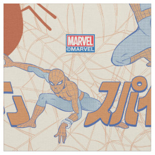 Spider-Man Japan   Comic Style Pattern Fabric