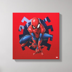 Spider-Man Leaping Out Of Spider Graphic Canvas Print