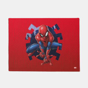 Spider-Man Leaping Out Of Spider Graphic Doormat