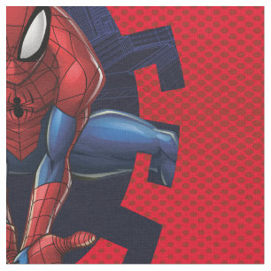 Spider-Man Leaping Out Of Spider Graphic Fabric