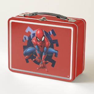 Spider-Man Leaping Out Of Spider Graphic Metal Lunch Box