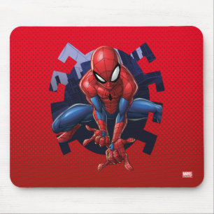Spider-Man Leaping Out Of Spider Graphic Mouse Pad
