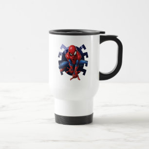 Spider-Man Leaping Out Of Spider Graphic Travel Mug