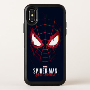 Spider-Man Miles Morales Glitched Mask Graphic OtterBox Symmetry iPhone XS Case