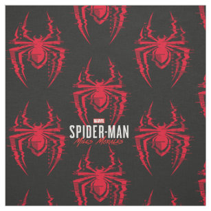 Spider-Man Miles Morales Glitched Spider Icon Fabric