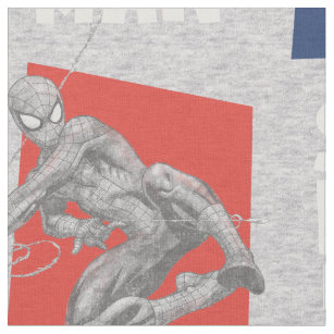 Spider-Man Name and Sketch Pattern Fabric