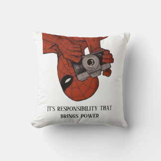 “Spider-Man Photo Camera Blanket Throw Pillow