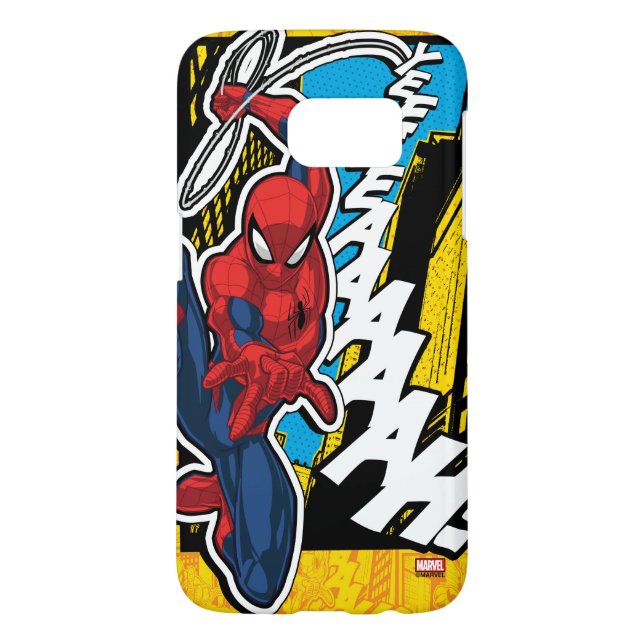 Spider-Man | Pop Art Web-Swinging Comic Panel Case-Mate Samsung Galaxy Case (Back)