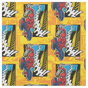 Spider-Man   Pop Art Web-Swinging Comic Panel Fabric