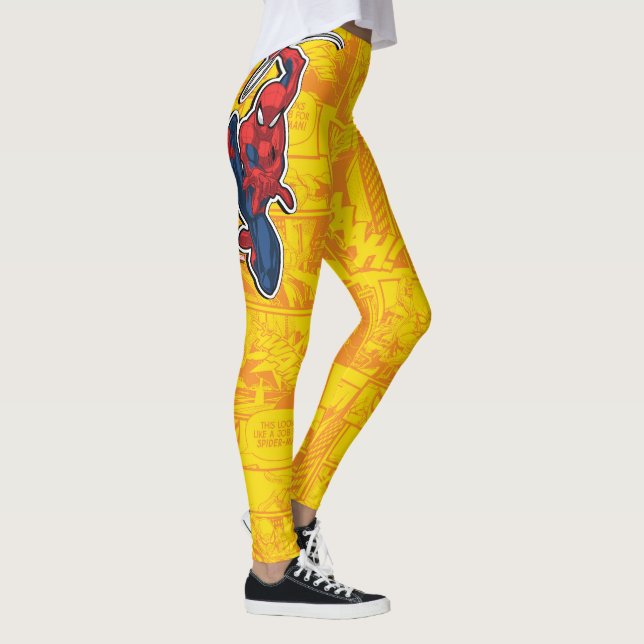 Spider-Man | Pop Art Web-Swinging Comic Panel Leggings (Right)