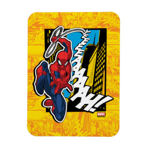 Spider-Man   Pop Art Web-Swinging Comic Panel Magnet