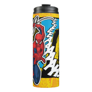 Spider-Man | Pop Art Web-Swinging Comic Panel Thermal Tumbler