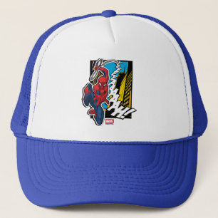 Spider-Man   Pop Art Web-Swinging Comic Panel Trucker Hat