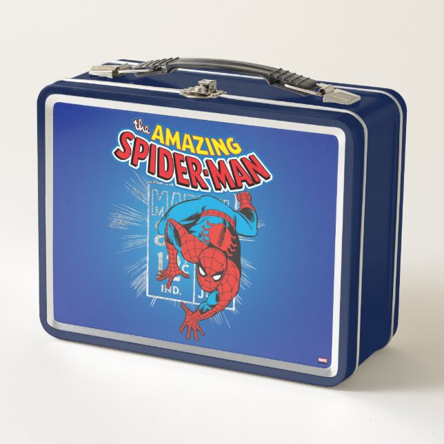 Spider-Man Retro Price Graphic Metal Lunch Box (Front)