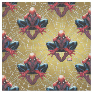 Spider-Man   Sitting In A Web Fabric