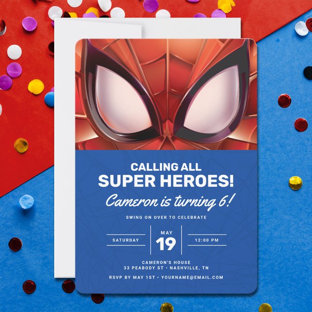 Spider-Man | Super Héros Invitation d'anniversaire (Invitation on table)