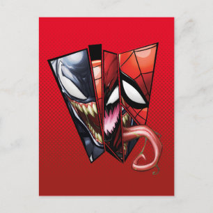 Spider-Man Venom, Carnage, & Spider-Man Cutout Postcard