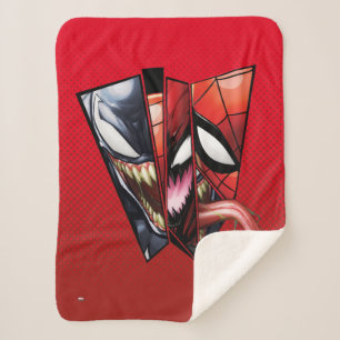 Spider-Man Venom, Carnage, & Spider-Man Cutout Sherpa Blanket