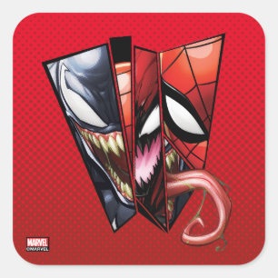 Spider-Man   Venom, Carnage, & Spider-Man Cutout Square Sticker