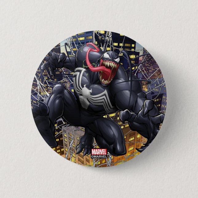 Spider-Man | Venom Leaping Forward 2 Inch Round Button (Front)
