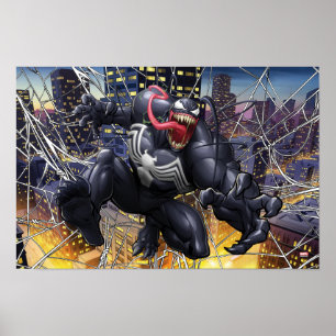 Spider-Man Venom Leaping Forward Poster