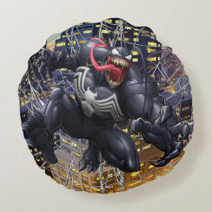 Spider-Man   Venom Leaping Forward Round Pillow