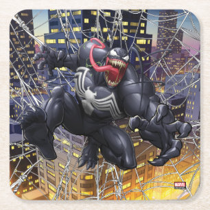Spider-Man   Venom Leaping Forward Square Paper Coaster
