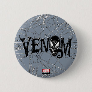 Spider-Man   Venom Name Logo 2 Inch Round Button