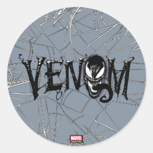 Spider-Man Venom Name Logo Classic Round Sticker