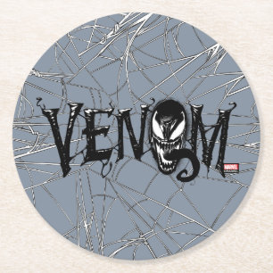 Spider-Man   Venom Name Logo Round Paper Coaster