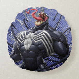 Spider-Man   Venom Symbiote Lashing Out Round Pillow