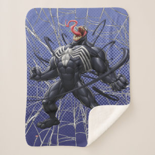 Spider-Man Venom Symbiote Lashing Out Sherpa Blanket