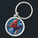 Spider-Man | Web-Shooting Leap Keychain<br><div class="desc">Spider-Man leaps,  arm outstretched and shooting out web in this amazing character graphic.</div>