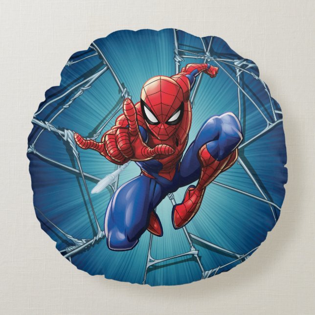 Spider-Man | Web-Shooting Leap Round Pillow (Front)