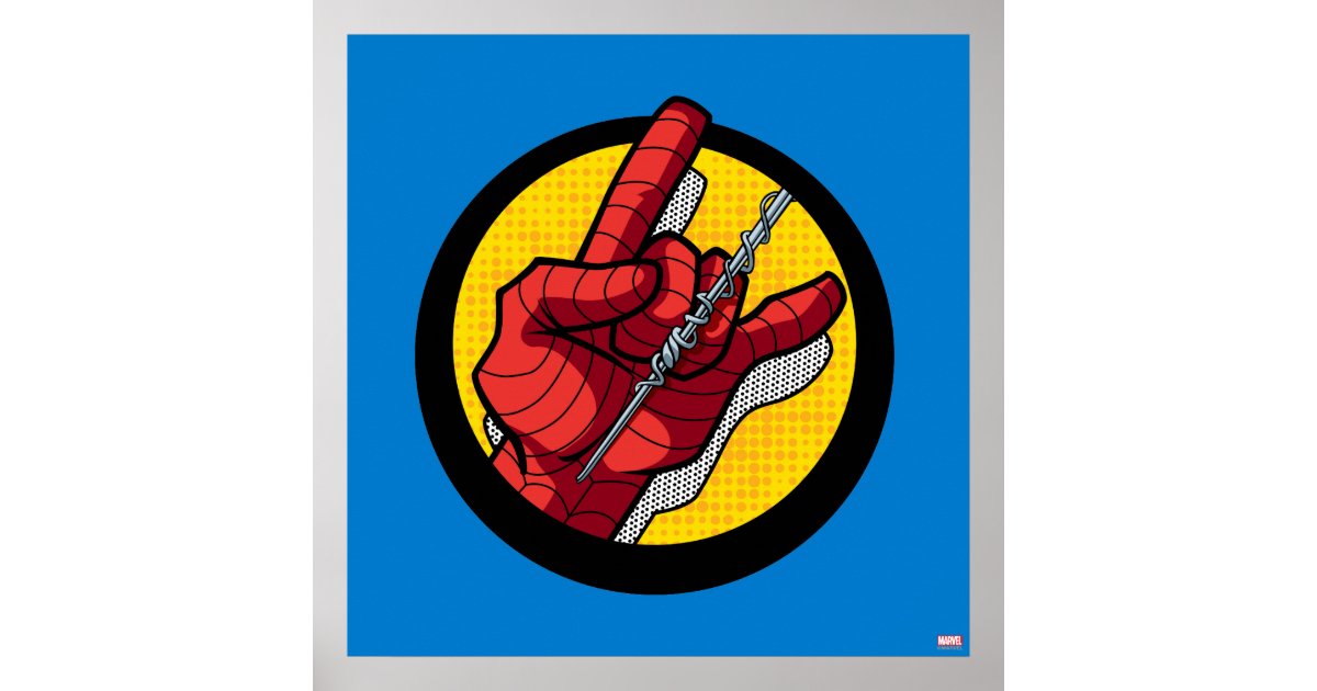 SpiderMan  Slinging Hand Icon Poster Zazzle