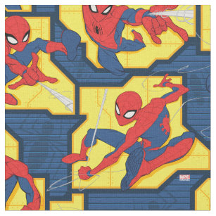 Spider-Man Web Slinging Panel Pattern Fabric