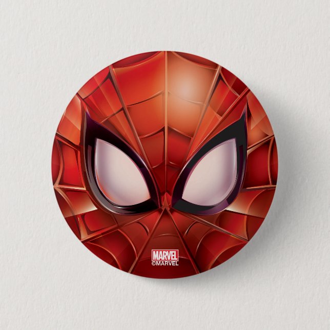 Spider-Man Webbed Mask 2 Inch Round Button (Front)