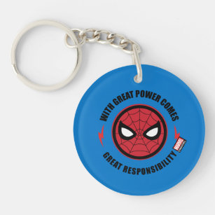 Spider-Man   "With Great Power" Icon Badge Keychain