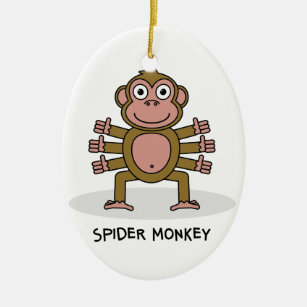 Spider Monkey Ceramic Ornament