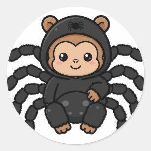Spider Monkey Halloween Classic Round Sticker