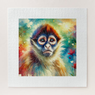 Spider Monkey Harmony 220824AREF117 - Watercolor Jigsaw Puzzle