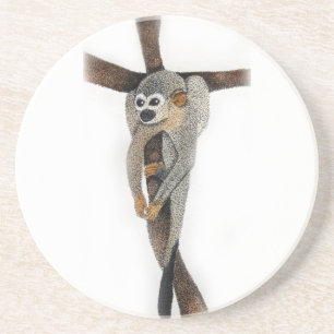 spider monkey pen art coaster