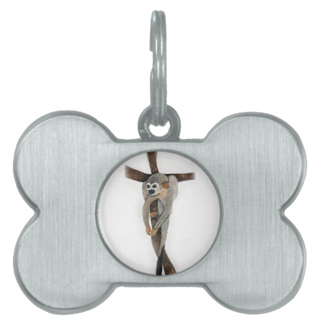 spider monkey pen art pet ID tag (Front)