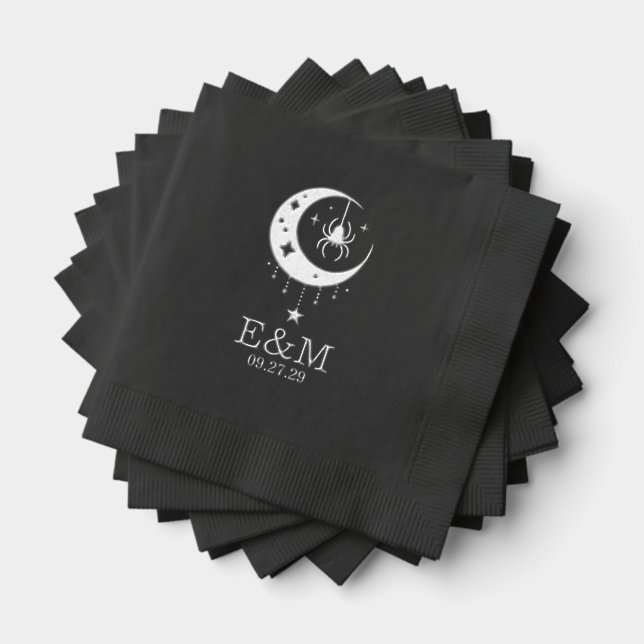 Spider Moon Wedding Foil Napkins (Insitu (Stacked))