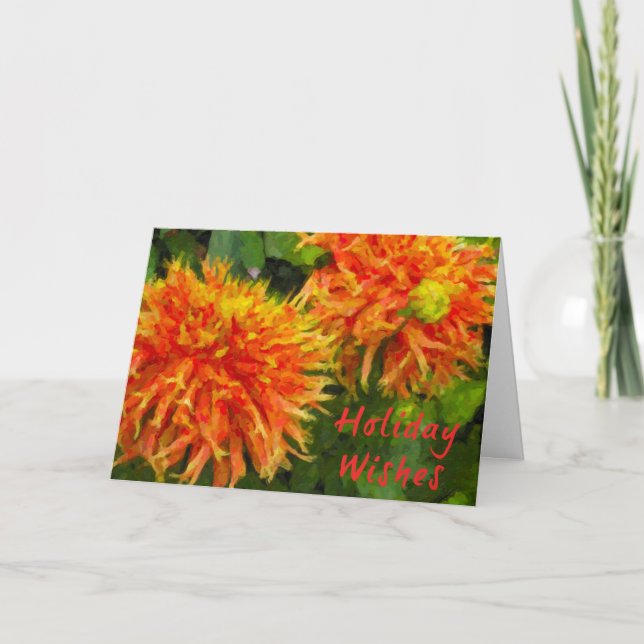 Spider Mum Floral Holiday Card (Front)