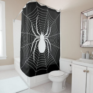 Spider on web black and white Halloween pattern