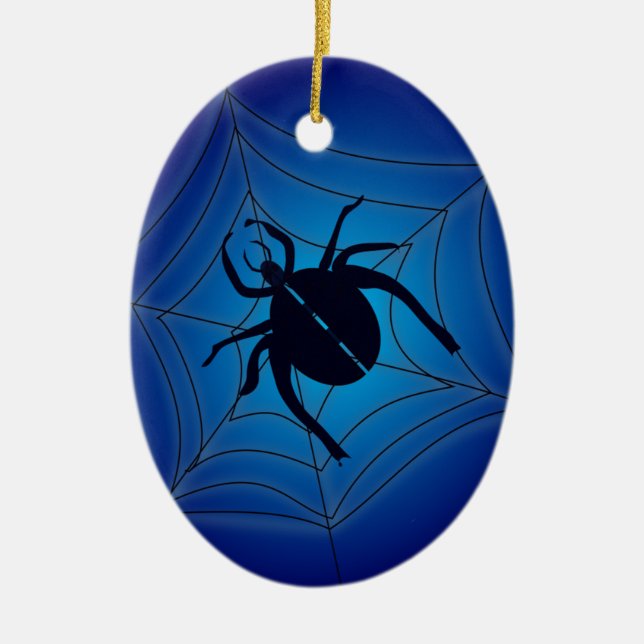 Spider on web ceramic ornament (Front)