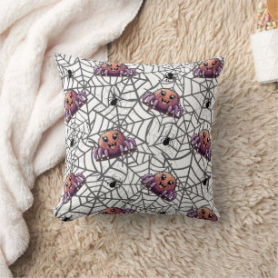 Spider Purple Print Throw Pillow