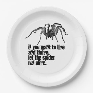 Spider quote proverb design paper plate